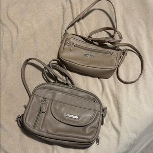 Set of 2 vinyl Crossbody bags by MultiSac. Lots of compartments! VGUC